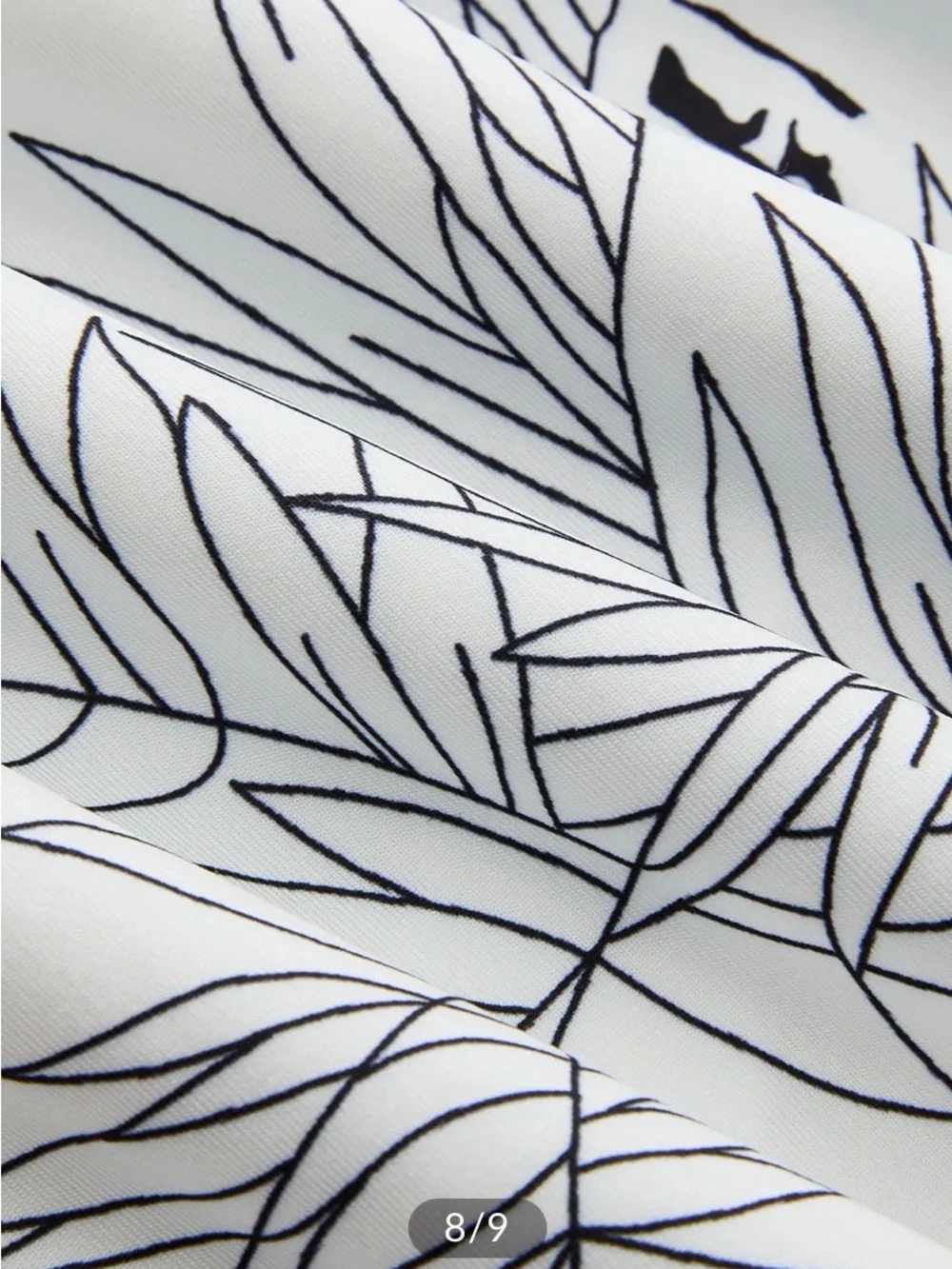 COMMENSE Printed Deep V-Neck Navy & White Midi Dress - Picture 5 of 7